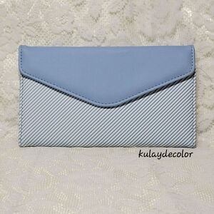Blue Envelope Clutch Wallet Organizer Slim Travel Wallet Multi Compartment